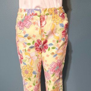 Flower cropped pants